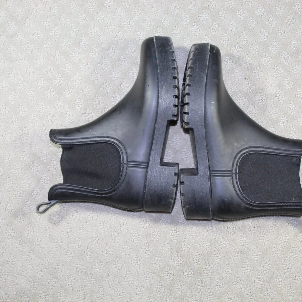 Jeffrey Campbell Womens Chelsea Boots Black Pull On Size 7 Rain Winter